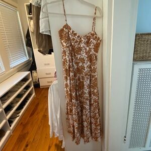 Shona joy dress - linen, fitted top and full skirt, size small. Worn once